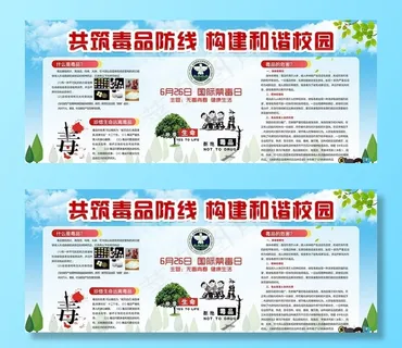简洁大方校园禁毒宣传展板图片