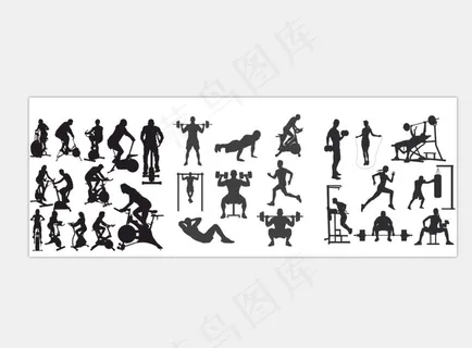 健身剪影图片