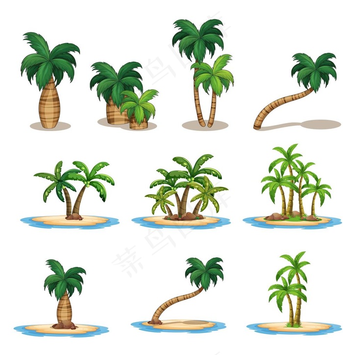 卡通椰子树图片