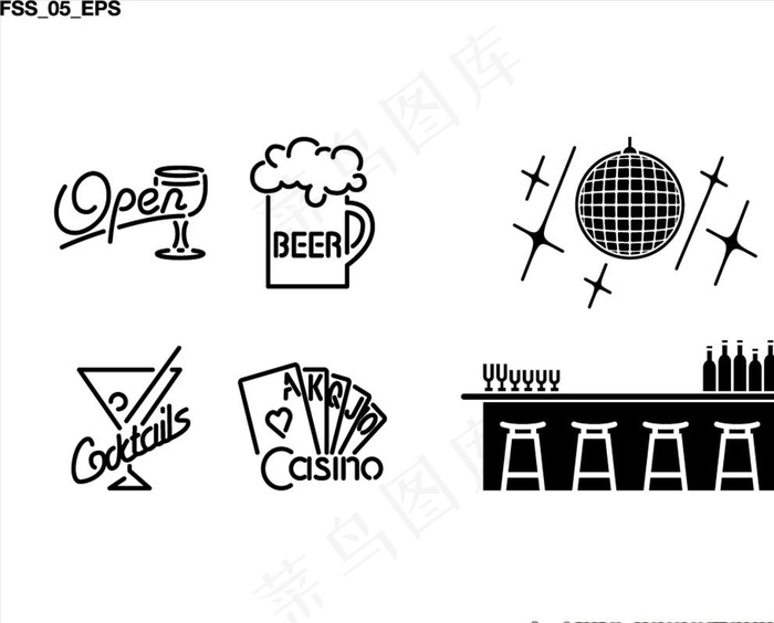 酒吧文化图标 酒杯图片