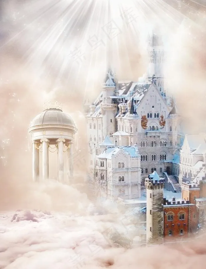 唯美城堡场景合成图片(2001X2503(DPI:150))psd模版下载