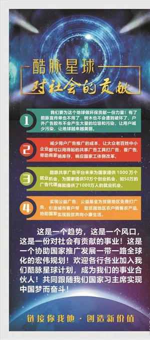 科技星空展架背景图片