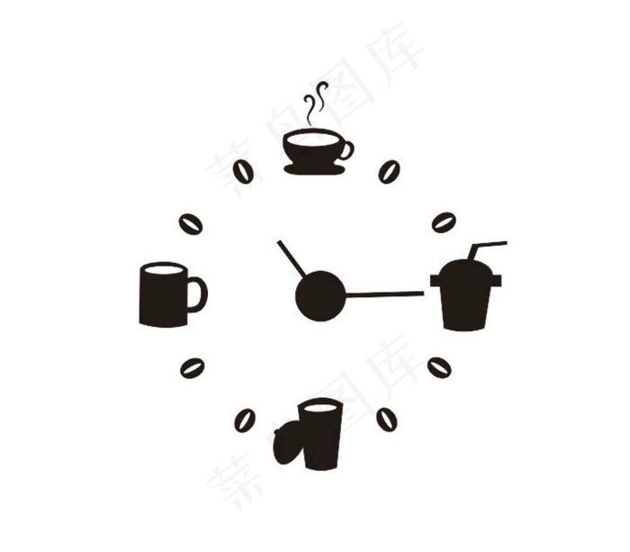 咖啡奶茶 时钟图片cdr矢量模版下载