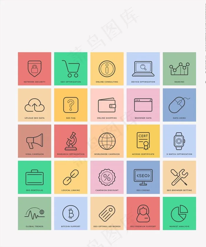 平面SEO图标图片ai矢量模版下载