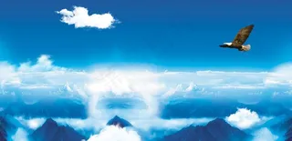 云海中飞翔的雄鹰 高清分层图图片