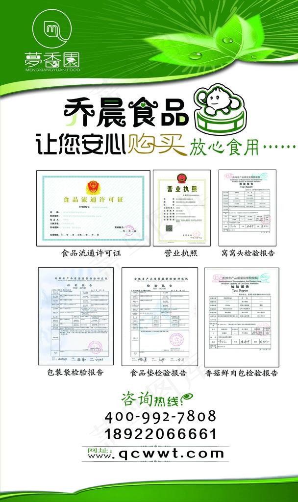 乔晨食品检测报告海报图片(2953X4724(DPI:150))psd模版下载