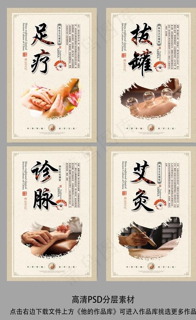 中国风中医文化养生展板CMYK图片(3543X5315(DPI:150))psd模版下载