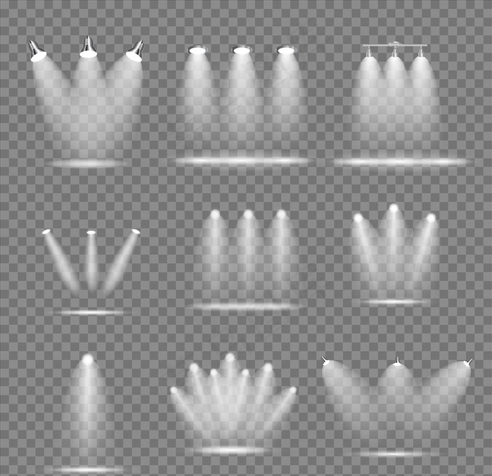 筒灯灯光图片ai矢量模版下载