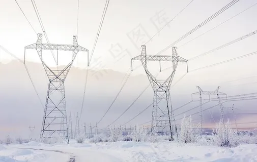 雪中电塔图片 雪中电塔图片