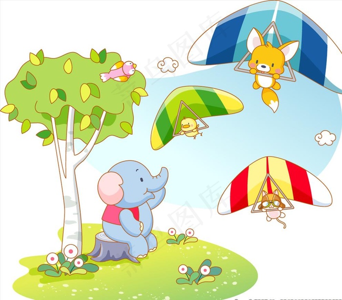 卡通动物系列 矢量图图片