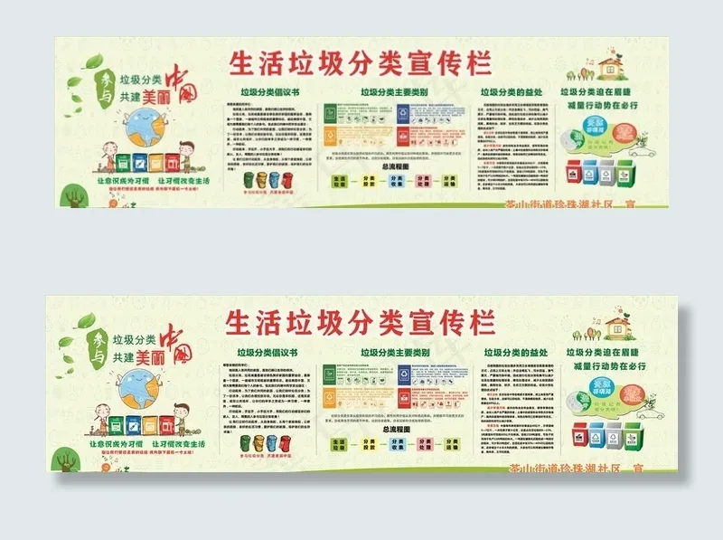 生活垃圾分类宣传栏图片cdr矢量模版下载