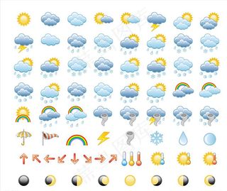 矢量天气预报图标图片
