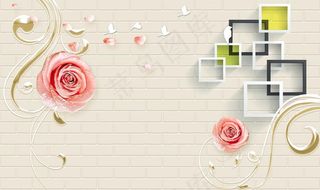 墙砖方块瓷砖背景墙壁画图片