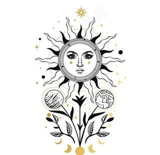 太阳神花纹 圆形花纹 圆形边框图片