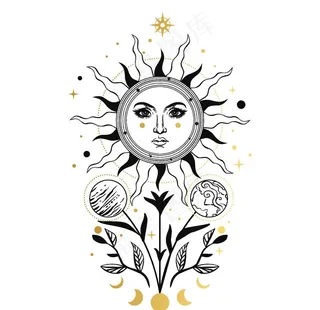 太阳神花纹 圆形花纹 圆形边框图片