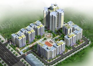 小区全景鸟瞰效果图图片