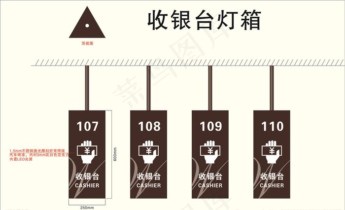 收银台灯箱图片cdr矢量模版下载