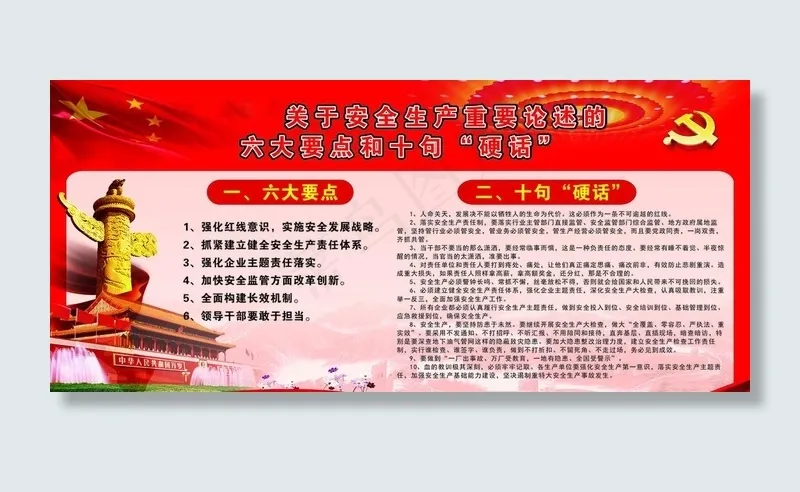 关于安全生产重要论述图片(2300X1100)cdr矢量模版下载