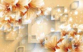 梦幻花卉背景墙图片