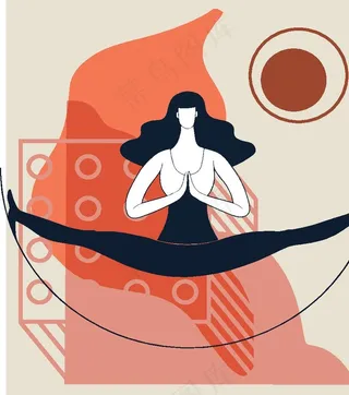 瑜伽动作装饰图案图片