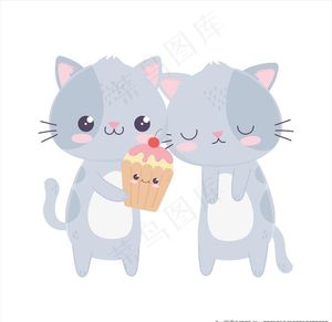 手绘卡通猫图片