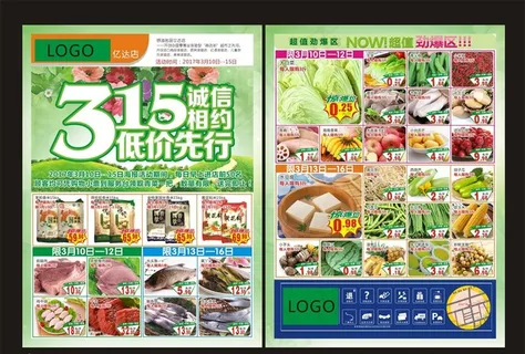 3月315超市DM海报促销单图片