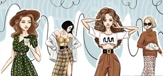 矢量人物模特插画图片