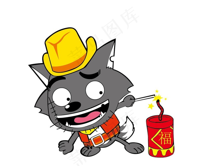 卡通狼图片ai矢量模版下载