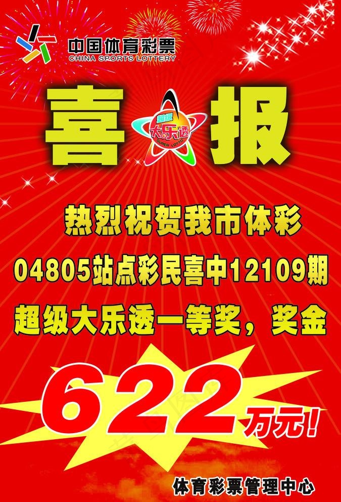 中国体育彩票 喜报图片(4567X6929(DPI:200))psd模版下载