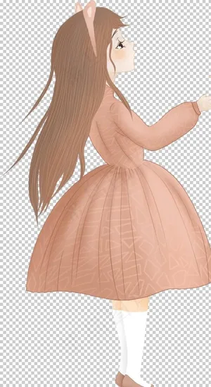 手绘可爱女孩免抠元素图片