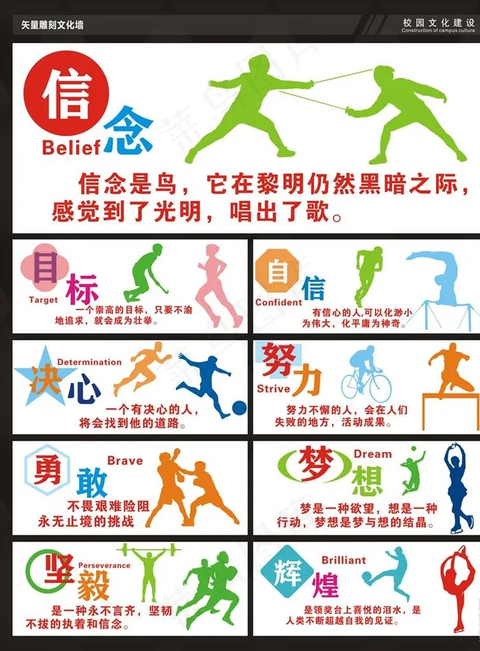运动体育文化墙图片cdr矢量模版下载