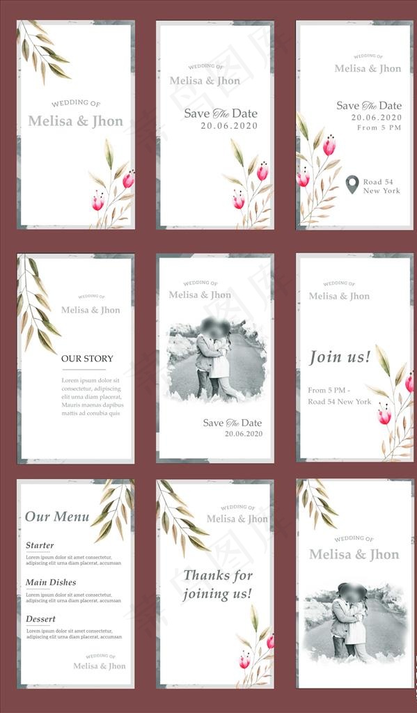 婚礼邀请H5模板图片