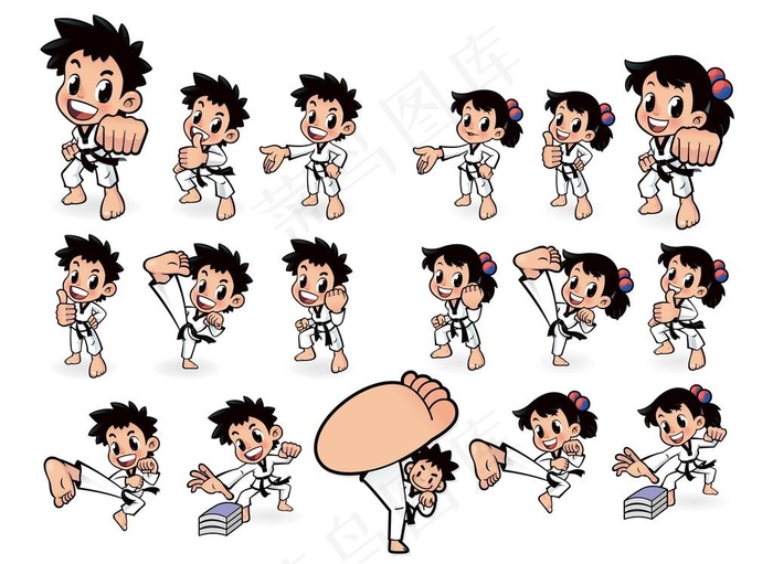 跆拳道小人图片