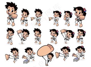 跆拳道小人图片