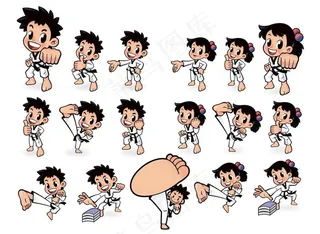 跆拳道小人图片