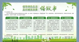 倡导绿色生活反对铺张浪费倡议书图片