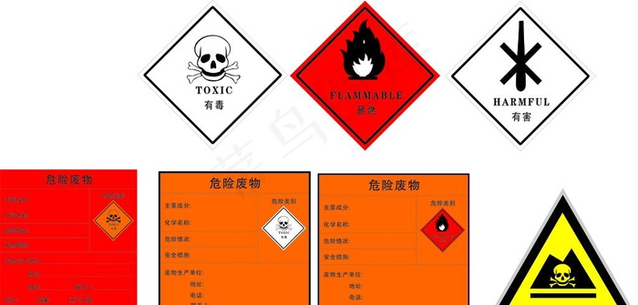 危险物品标志图片cdr矢量模版下载
