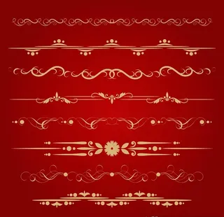 金色花边线条图片