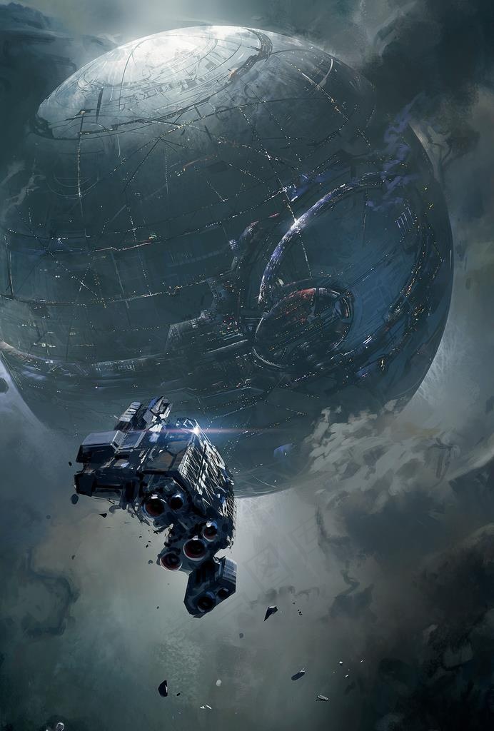 未来科幻场景大气插画图片