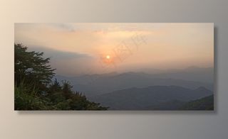 九华山落日余晖图片