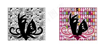 矢量剪影底纹背景图片