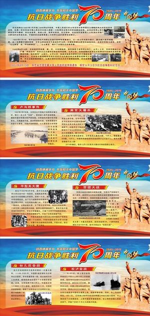 纪念抗战展板图片