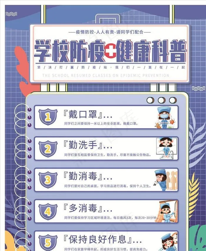 学校防疫图片(3543X4724(DPI:150))psd模版下载