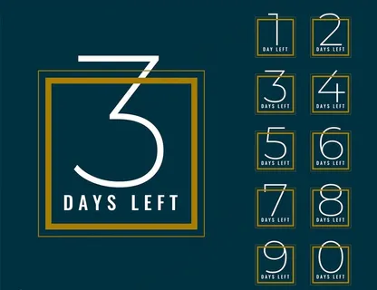 矢量卡通简洁倒计时数字图片