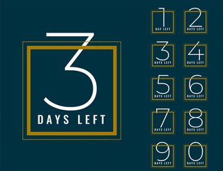 矢量卡通简洁倒计时数字图片