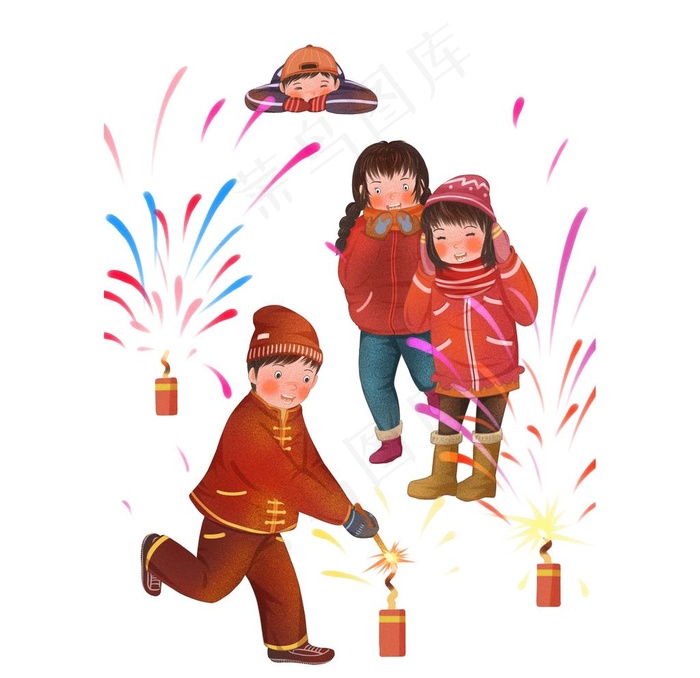 放鞭炮图片(2000X2000(DPI:150))psd模版下载