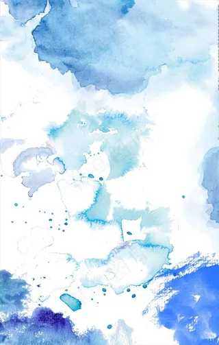 蓝色水彩图片