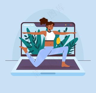 矢量瑜伽人物图片