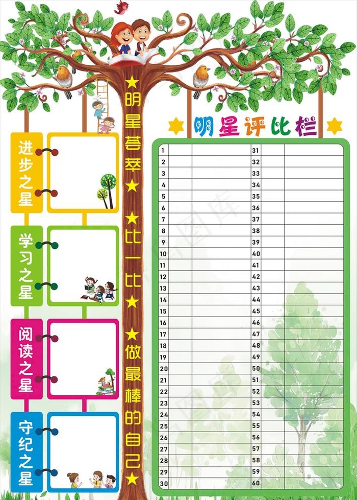 班级文化建设评比栏图片cdr矢量模版下载