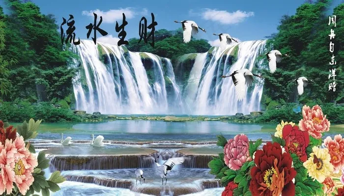 流水生财图片cdr矢量模版下载